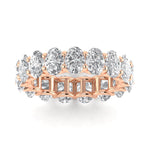 Rings 6 / Rose Gold / 5.04 ct 14K Gold Oval Diamond Eternity Band, Lab Grown