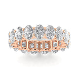 Rings 6 / Rose Gold / 5.04 ct 14K Gold Oval Diamond Eternity Band, Lab Grown