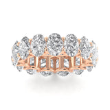 Rings 6 / Rose Gold / 7.50 ct 14K Gold Oval Diamond Eternity Band, Lab Grown