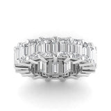 Rings 6 / White Gold / 11.9 ct 14K Gold Emerald Cut Diamond Eternity Ring Lab Grown