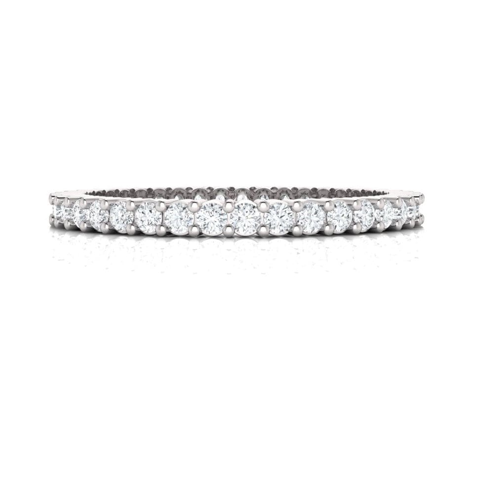 Rings 6 / White Gold / 14K 14K & 18K Gold Mini Round Diamond Eternity Ring, Lab Grown