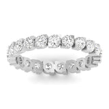 Rings 6 / White Gold / 14K 14K & 18K Gold Round Diamond Eternity Ring, Eye Setting, Lab Grown