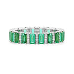 Rings 6 / White Gold 14K & 18K Gold Emerald and Diamond Eternity Band