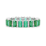 Rings 6 / White Gold 14K & 18K Gold Emerald and Diamond Eternity Band