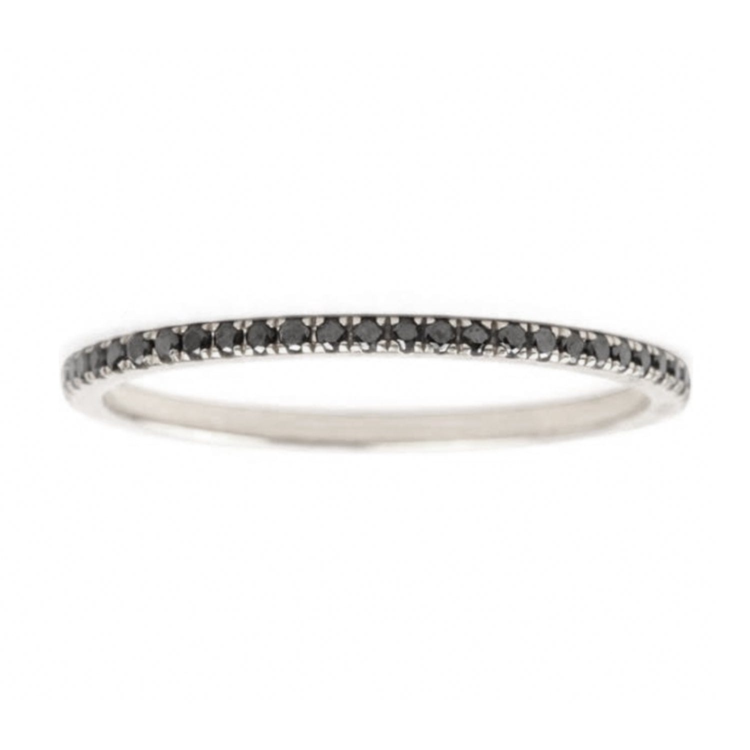 Rings 6 / White Gold 14K Gold and Black Diamond Eternity Stacking Rings