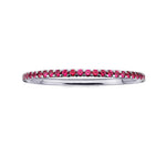 Rings 6 / White Gold 14K Gold and Red Ruby Eternity Stacking Rings