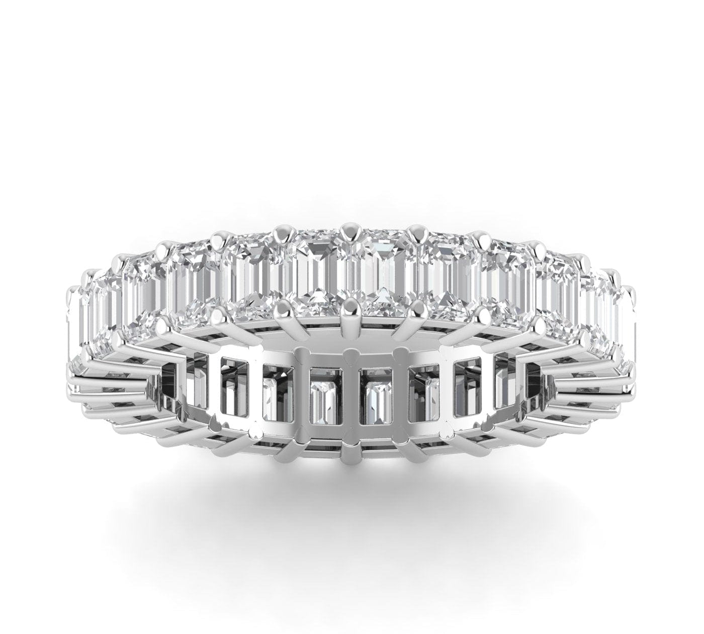 Rings 6 / White Gold / 3.9 ct 14K Gold Emerald Cut Diamond Eternity Ring Lab Grown