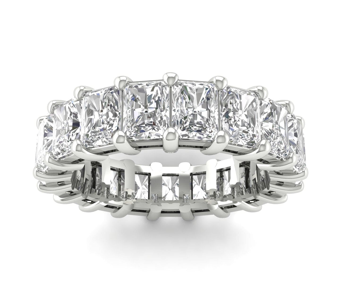 Rings 6 / White Gold / 4.9 ct 14K Gold Princess Cut Diamond Eternity Ring, Lab Grown