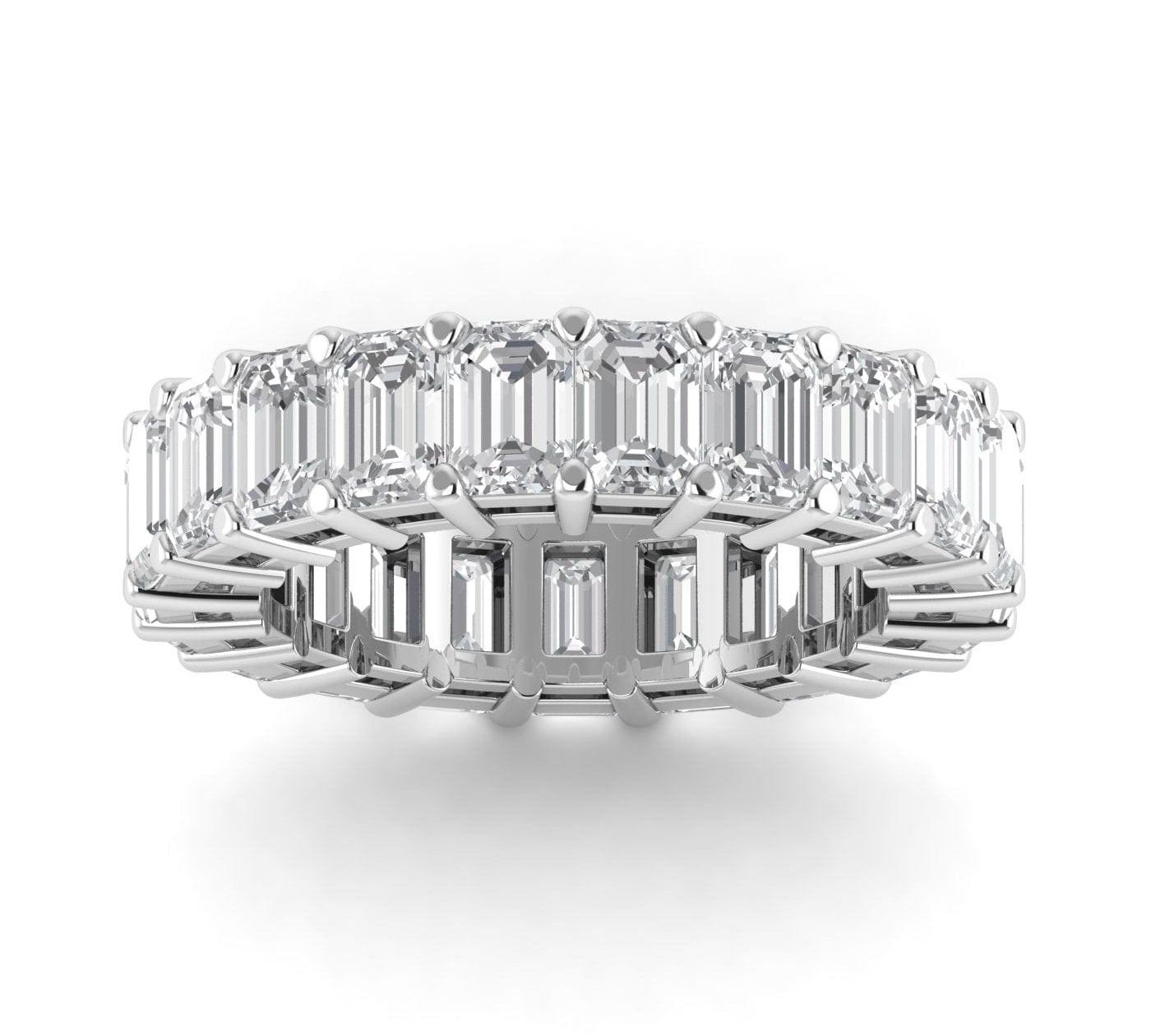 Rings 6 / White Gold / 6.3 ct 14K Gold Emerald Cut Diamond Eternity Ring Lab Grown