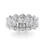 Rings 6 / White Gold / 9.80 ct 18K Gold and Oval Diamond Eternity Band, Lab Grown