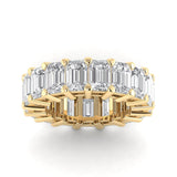 Rings 6 / Yellow Gold / 11.9 ct 14K Gold Emerald Cut Diamond Eternity Ring Lab Grown