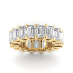 Rings 6 / Yellow Gold / 11.9 ct 18K Gold Emerald Cut Diamond Eternity Ring Lab Grown