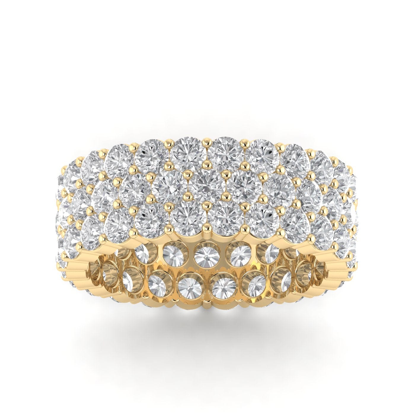 Rings 6 / Yellow Gold / 14K 14K & 18K Gold Band of Diamond Eternity Ring, Lab Grown 8.1 ct