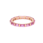 Rings 6 / Yellow Gold / 14K 14K & 18K Gold East West Pink Sapphire Eternity Ring