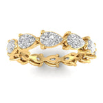 Rings 6 / Yellow Gold / 14K 14K & 18K Gold Pear East West Diamond Eternity Ring, Lab Grown