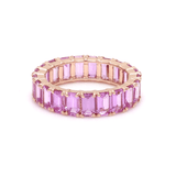 Rings 6 / Yellow Gold / 14K 14K & 18K Gold Pink Sapphire Eternity Band, U Shape Setting