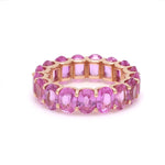 Rings 6 / Yellow Gold / 14K 14K & 18K Gold Pink Sapphire Eternity Band, U Shape Setting