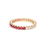 Rings 6 / Yellow Gold / 14K 14K & 18K Ombre Ruby & Diamond Eternity Ring