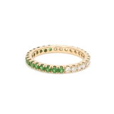 Rings 6 / Yellow Gold / 14K 14K & 18K Ombre Tsavorite & Diamond Eternity Ring