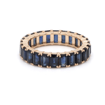 Rings 6 / Yellow Gold / 14K 14K or 18K Gold Blue Sapphire Eternity Band