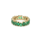 Rings 6 / Yellow Gold / 14K 14K or 18K Gold Emerald Multi-shape Eternity Band