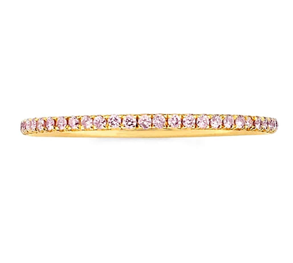 Rings 6 / Yellow Gold 14K Gold and Pink Sapphire Eternity Stacking Rings