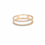 Rings 6 / Yellow Gold 14K Gold Double Micro-Pave Band Rings