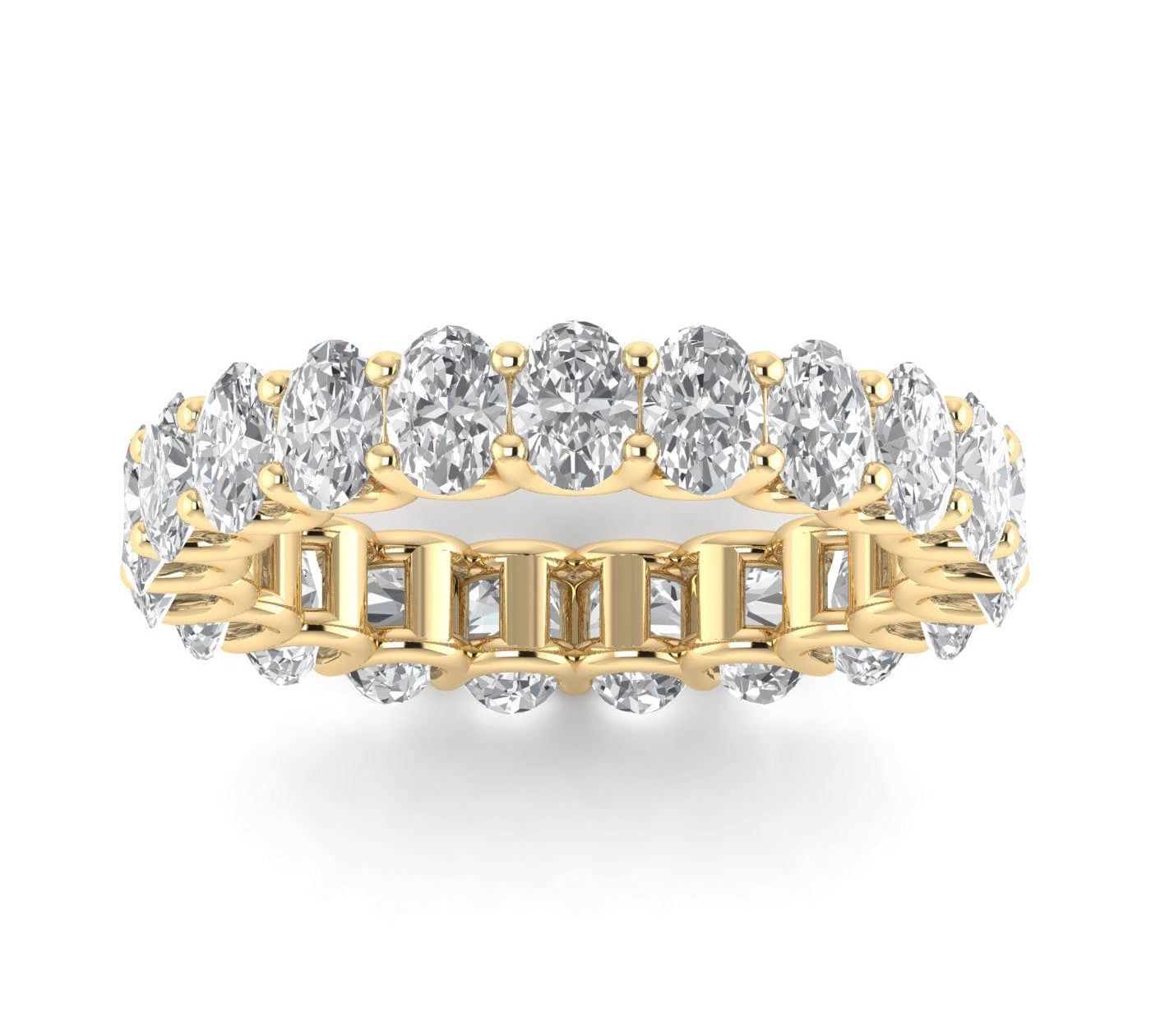 Rings 6 / Yellow Gold / 2.3 ct 18K Gold and Oval Diamond Eternity Band, Lab Grown