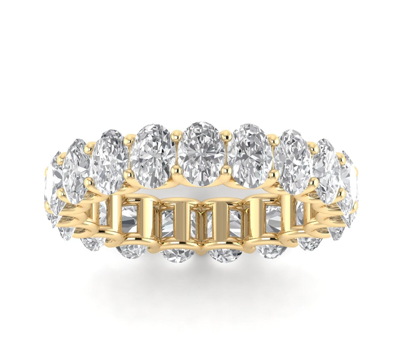 Rings 6 / Yellow Gold / 3.61 ct 18K Gold and Oval Diamond Eternity Band, Lab Grown