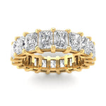 Rings 6 / Yellow Gold / 4.9 ct 14K & 18K Gold Princess Cut Diamond Eternity Ring