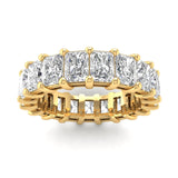 Rings 6 / Yellow Gold / 4.9 ct 14K & 18K Gold Princess Cut Diamond Eternity Ring