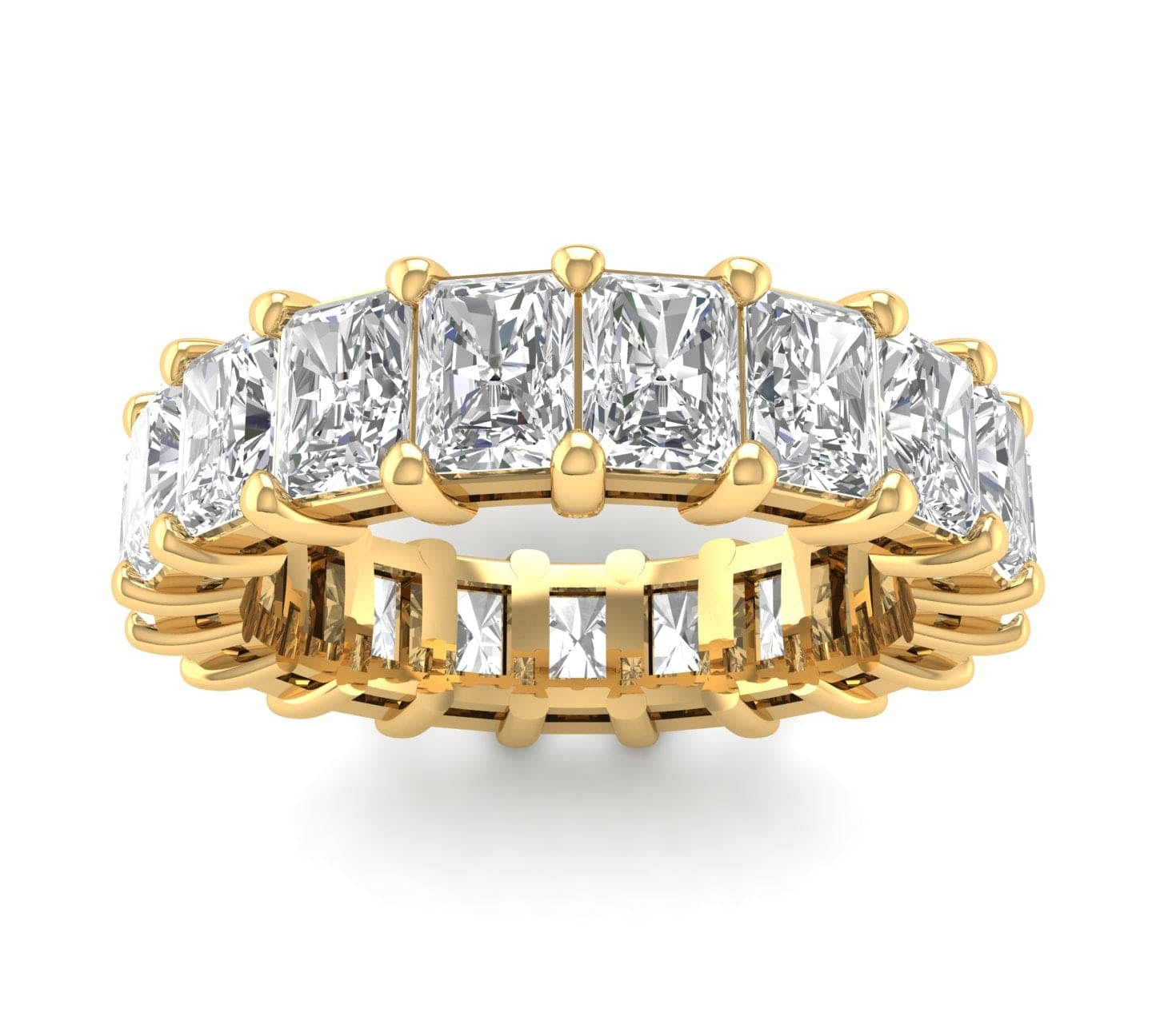 Rings 6 / Yellow Gold / 4.9 ct 14K Gold Princess Cut Diamond Eternity Ring, Lab Grown