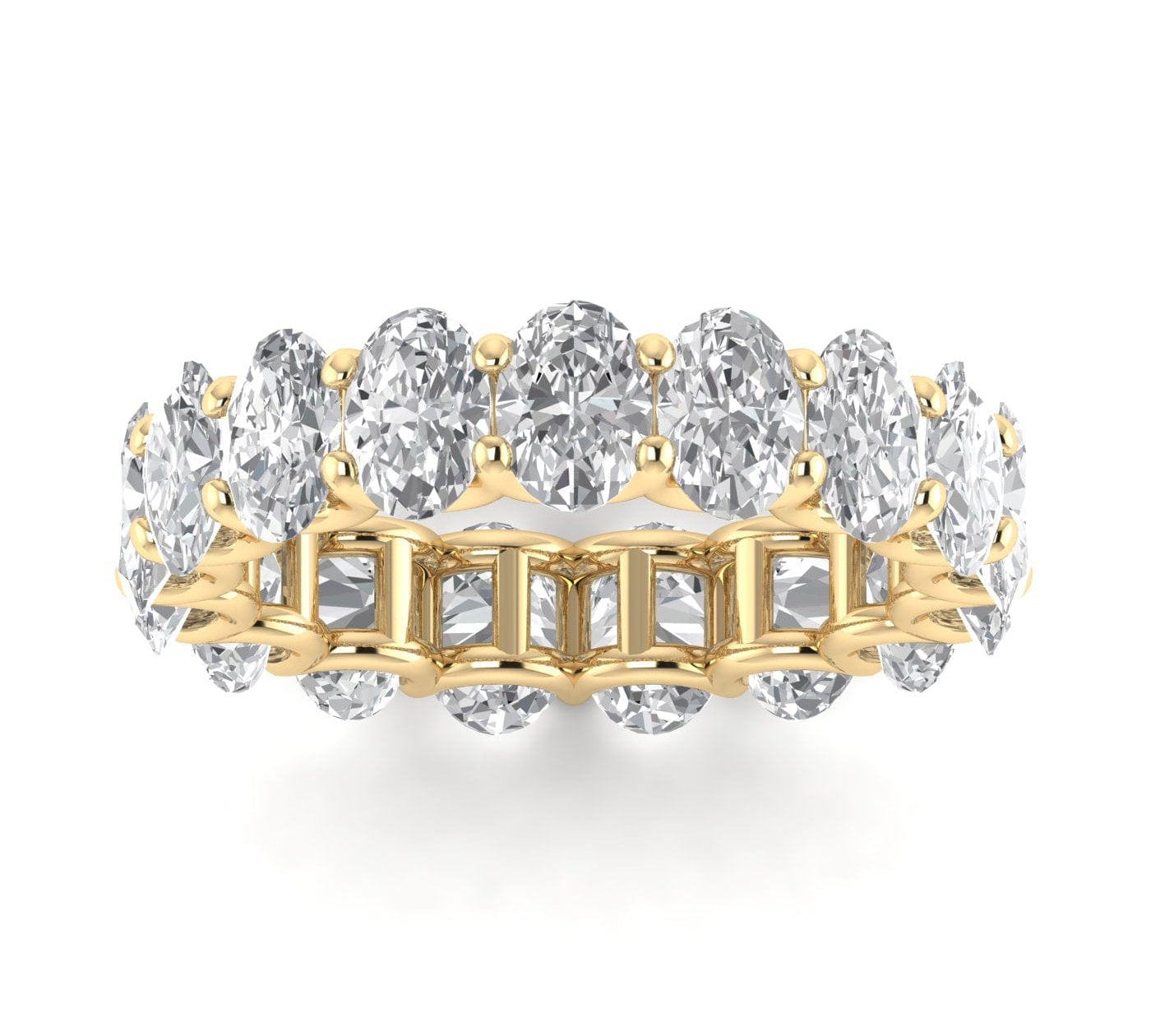 Rings 6 / Yellow Gold / 5.04 ct 18K Gold and Oval Diamond Eternity Band, Lab Grown