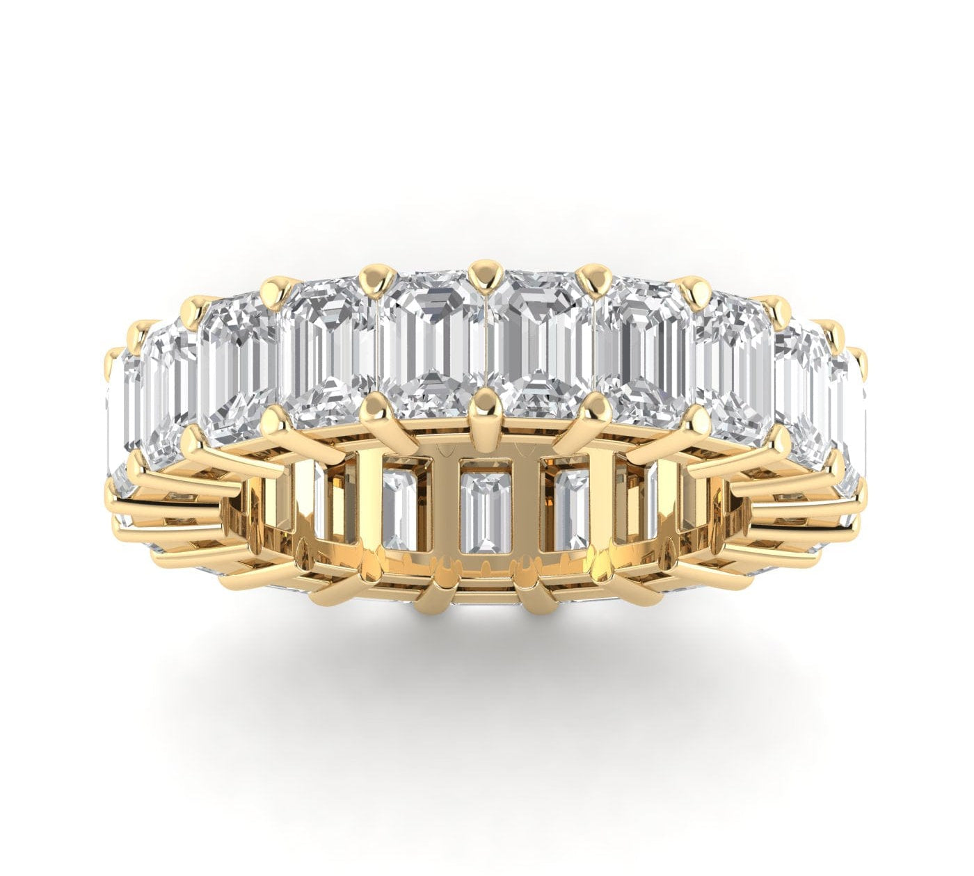 Rings 6 / Yellow Gold / 6.3 ct 14K Gold Emerald Cut Diamond Eternity Ring Lab Grown