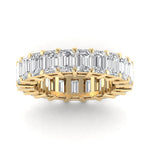 Rings 6 / Yellow Gold / 6.3 ct 14K Gold Emerald Cut Diamond Eternity Ring Lab Grown