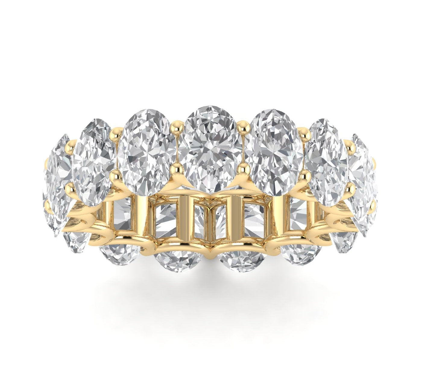 Rings 6 / Yellow Gold / 7.50 ct 18K Gold and Oval Diamond Eternity Band, Lab Grown