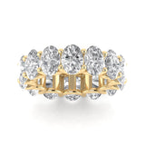 Rings 6 / Yellow Gold / 9.80 ct 14K Gold Oval Diamond Eternity Band, Lab Grown