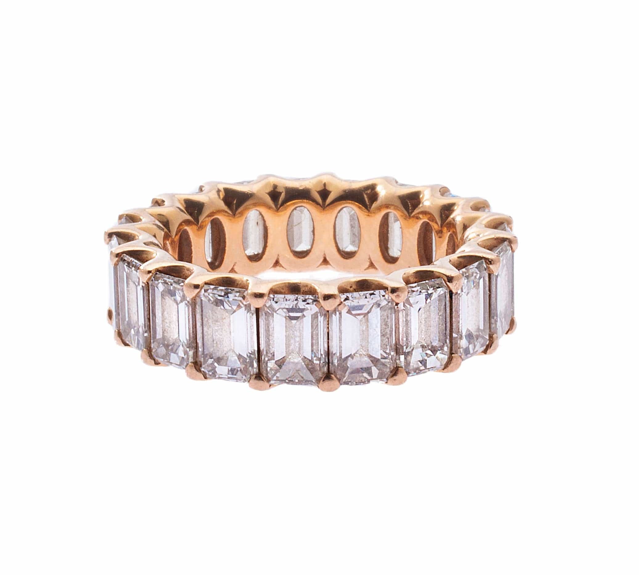 Rings 6 / Yellow Gold Emerald Cut Diamond Eternity Ring