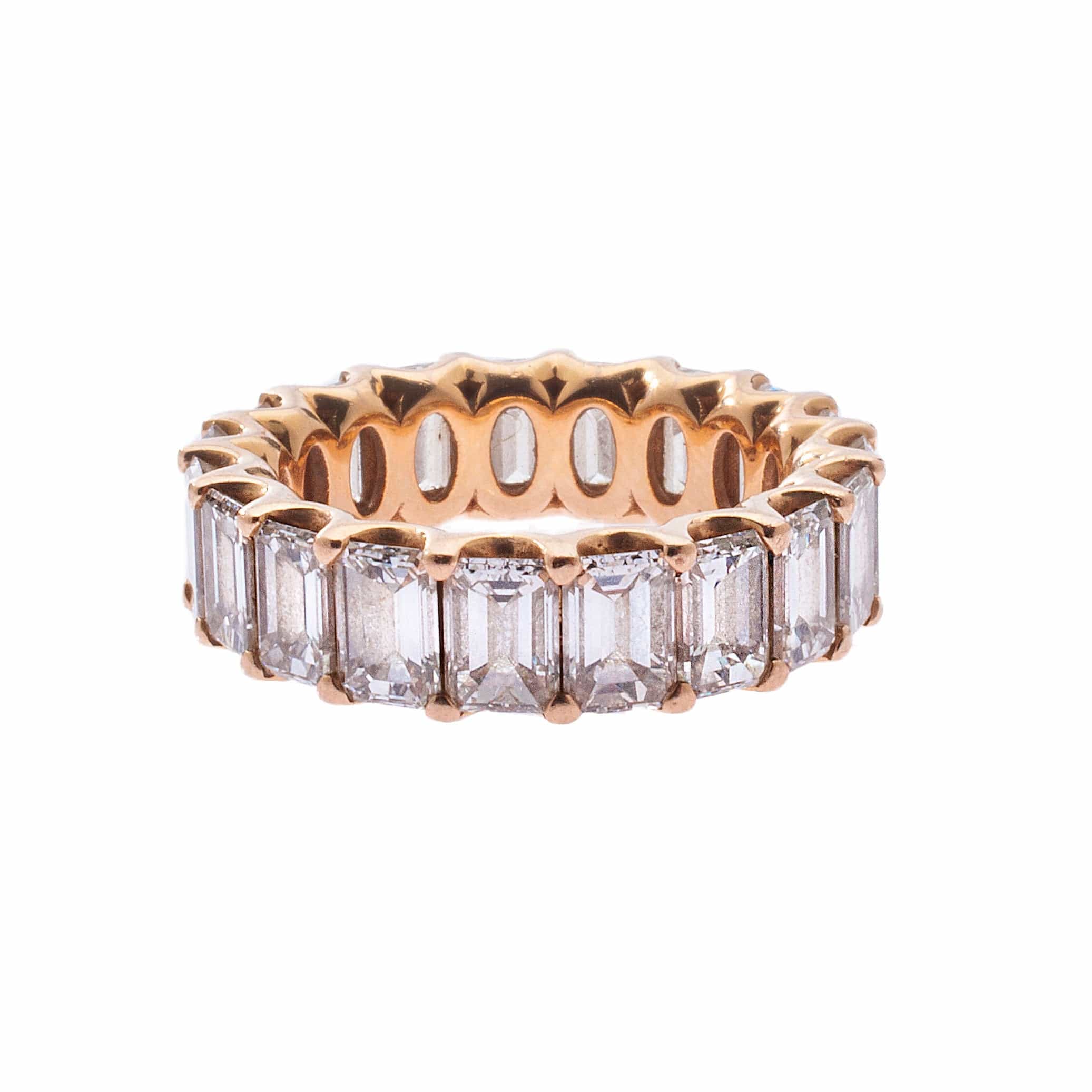 Rings 6 / Yellow Gold Emerald Cut Diamond Eternity Ring