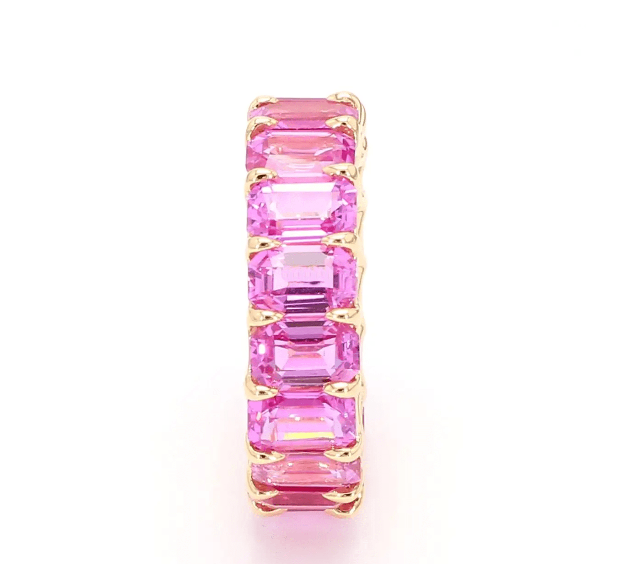 Rings 6 / Yellow Gold Pink Sapphire Eternity Ring, 3/4