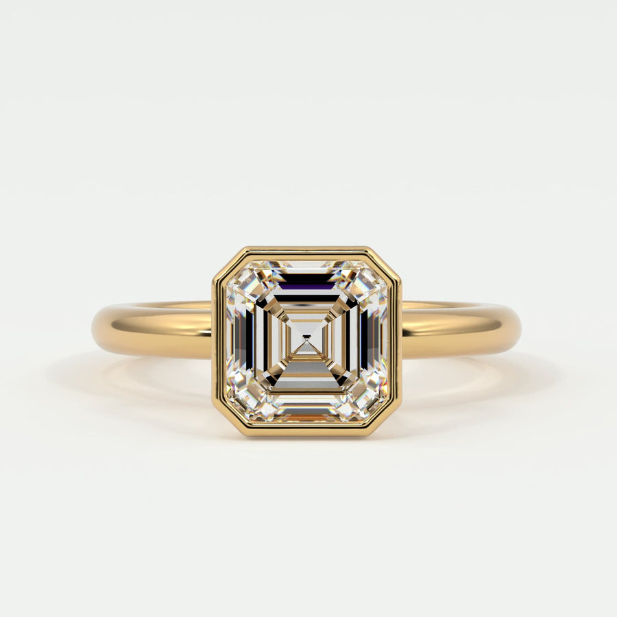 Rings Asscher Cut Bezel Setting