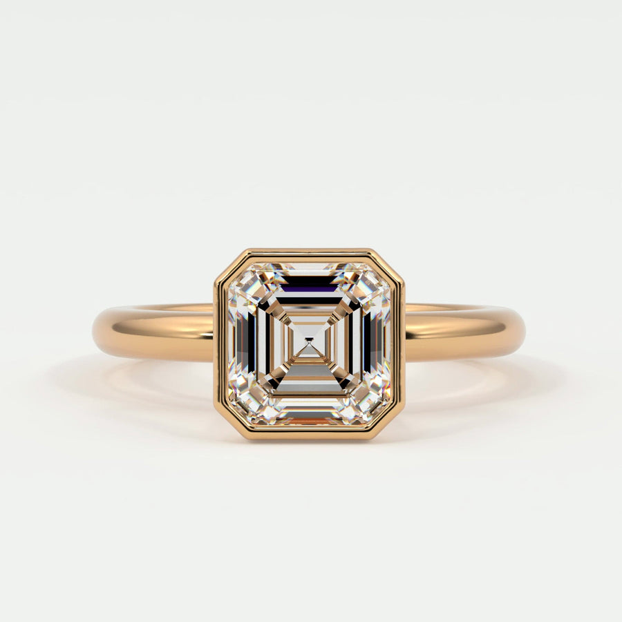 Rings Asscher Cut Bezel Setting