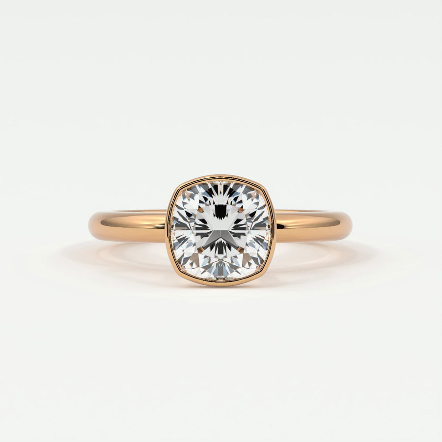 Rings Cushion Cut Bezel Setting