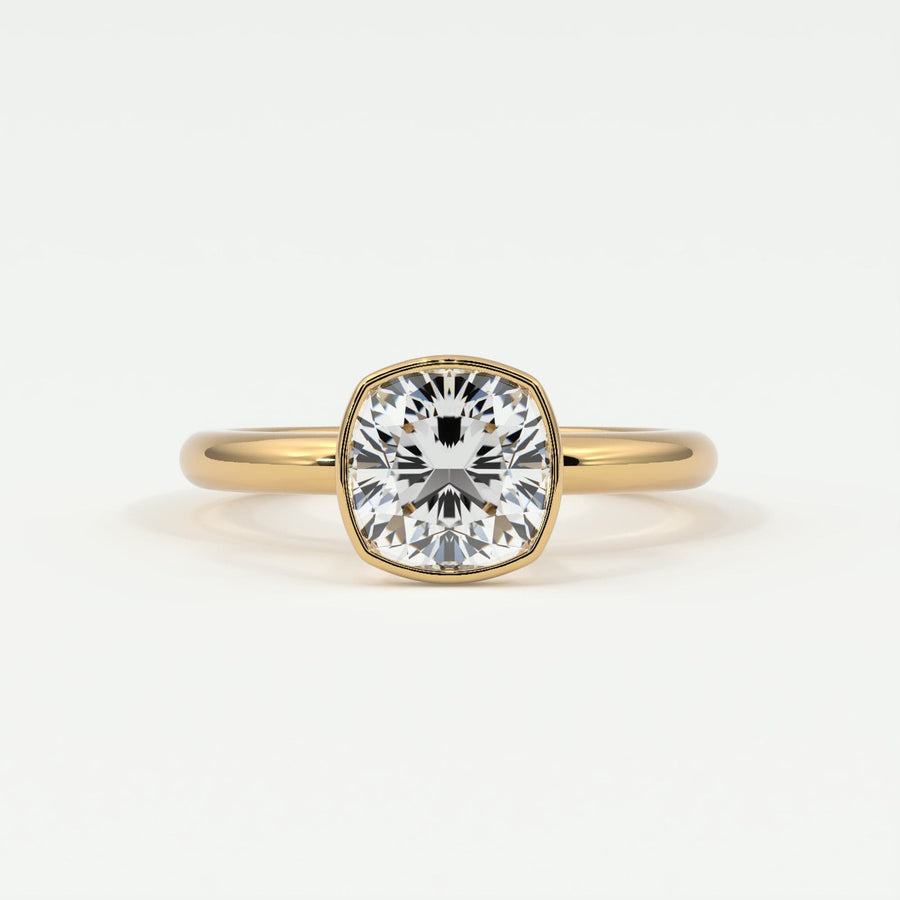 Rings Cushion Cut Bezel Setting