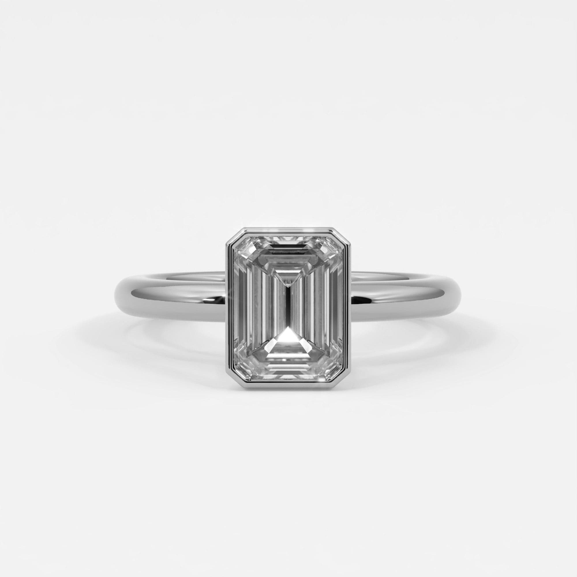 Rings Emerald Cut Bezel Setting