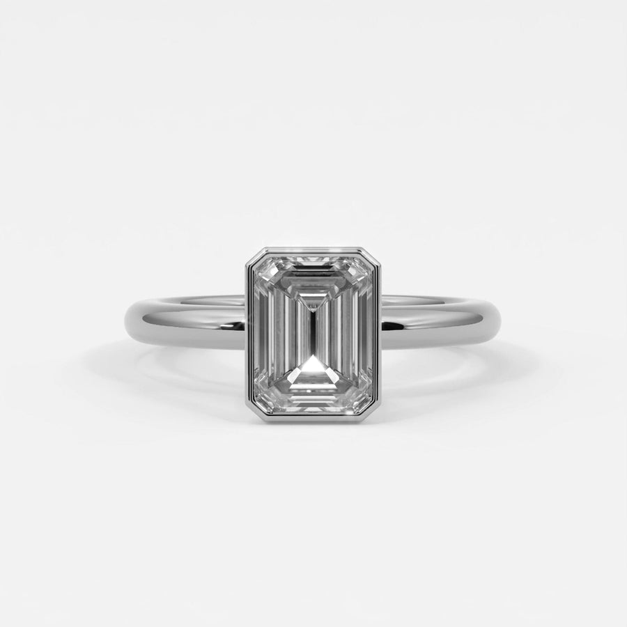 Rings Emerald Cut Bezel Setting