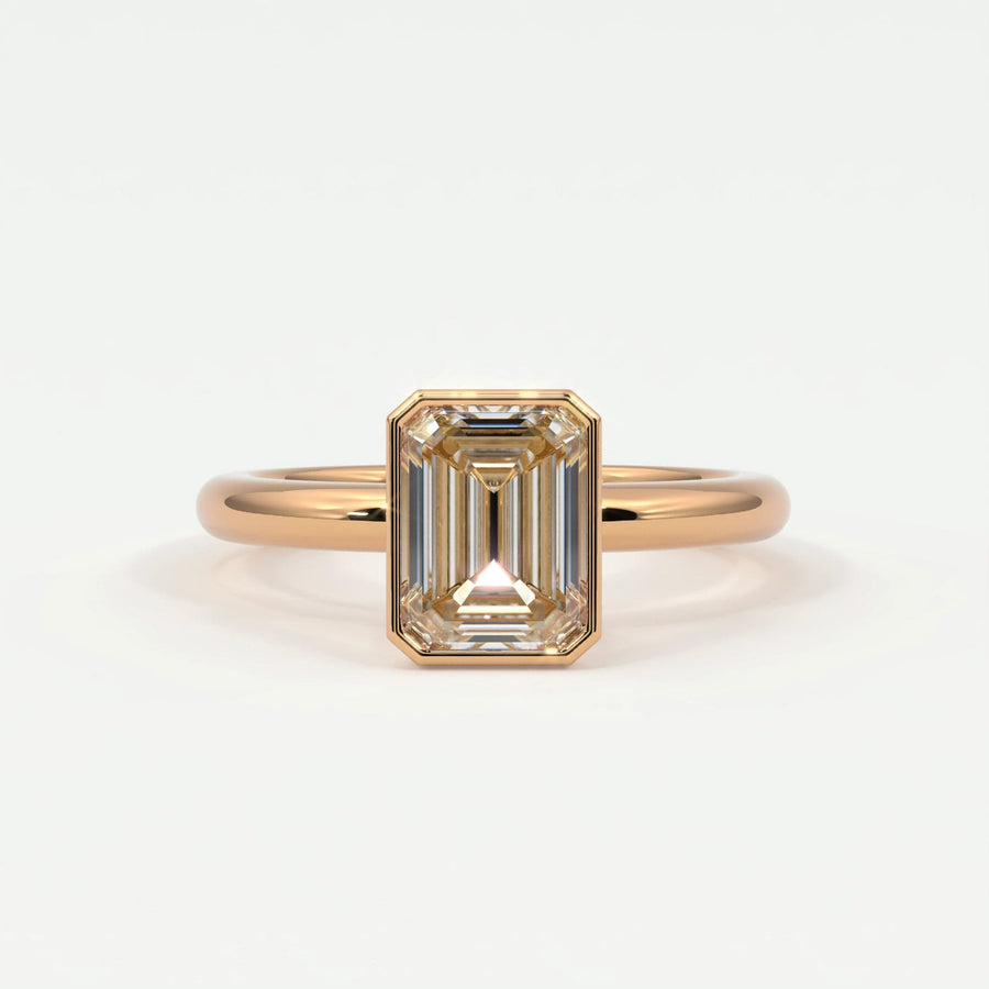 Rings Emerald Cut Bezel Setting