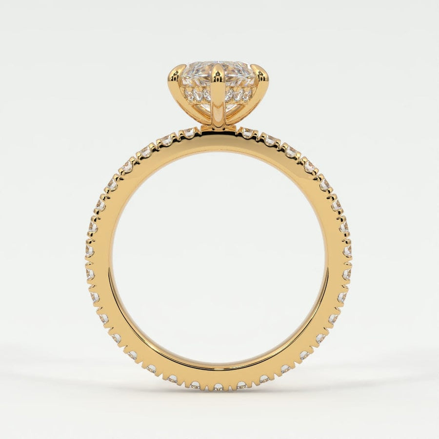 Rings Marquise Cut Diamond Pave Band, Hidden Halo