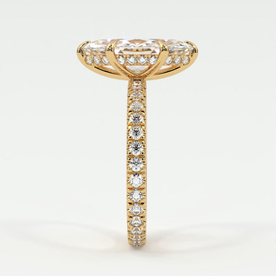 Rings Marquise Cut Diamond Pave Band, Hidden Halo