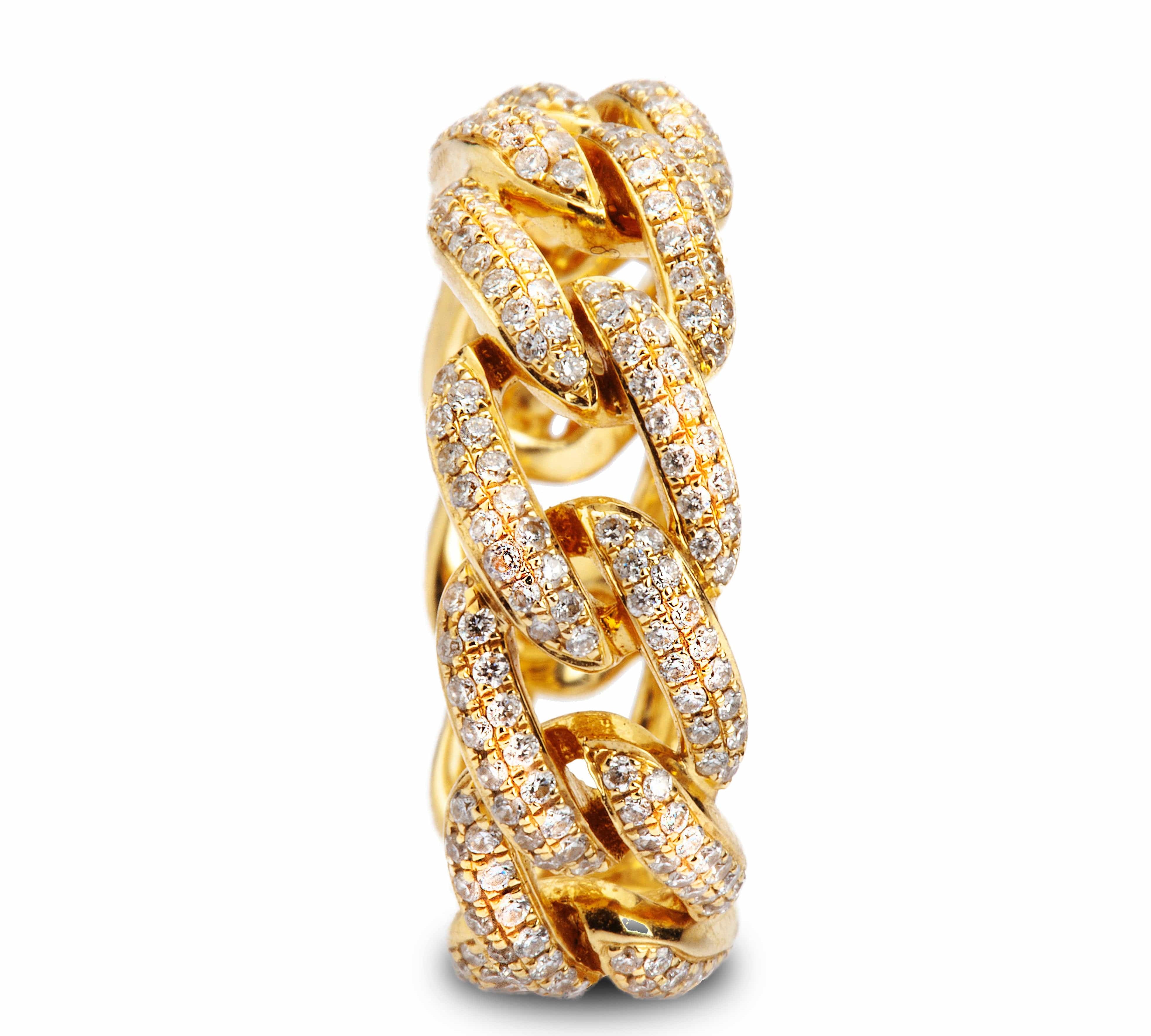 Rings Micro-Pave Open Cuban Link Diamond Eternity Band